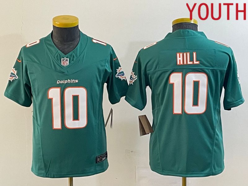Youth Miami Dolphins #10 Hill Green Nike Vapor F.U.S.E. Limited NFL Jerseys->->Youth Jersey
